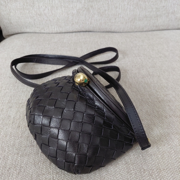 Elegant Black Woven Leather Small Bag, Pouch main image 9